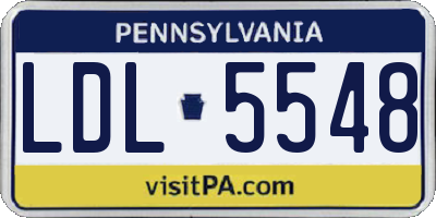 PA license plate LDL5548