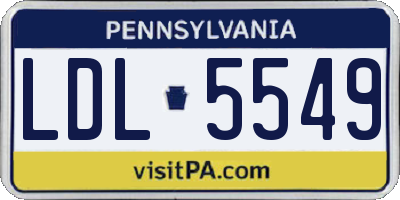 PA license plate LDL5549