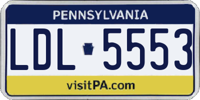 PA license plate LDL5553