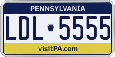 PA license plate LDL5555