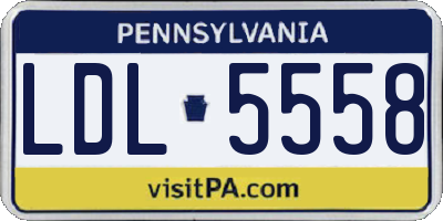 PA license plate LDL5558