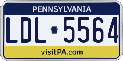PA license plate LDL5564