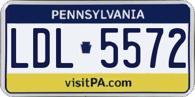 PA license plate LDL5572