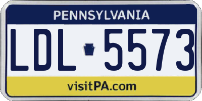 PA license plate LDL5573
