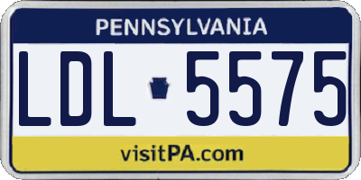 PA license plate LDL5575