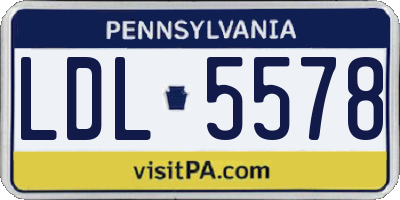 PA license plate LDL5578