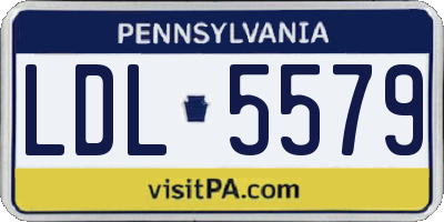 PA license plate LDL5579