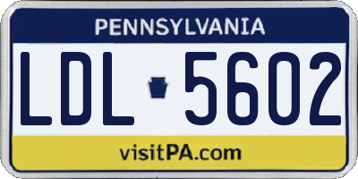 PA license plate LDL5602