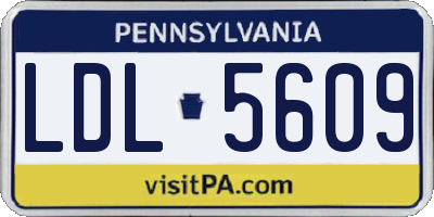 PA license plate LDL5609
