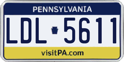 PA license plate LDL5611