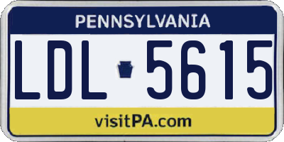 PA license plate LDL5615