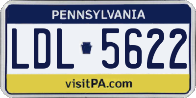 PA license plate LDL5622