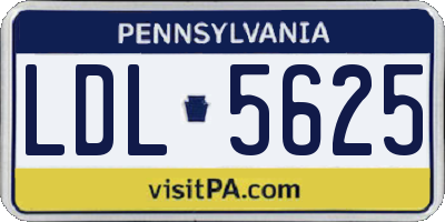 PA license plate LDL5625