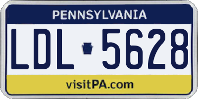PA license plate LDL5628