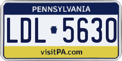 PA license plate LDL5630