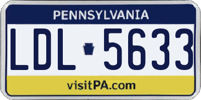 PA license plate LDL5633