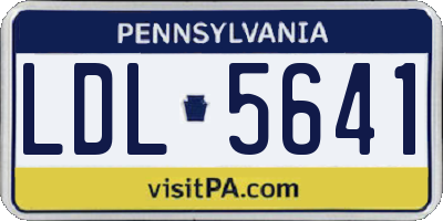 PA license plate LDL5641