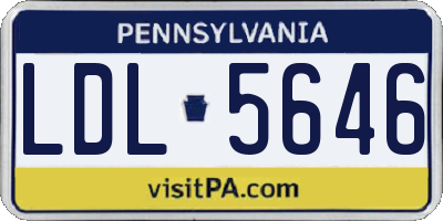 PA license plate LDL5646