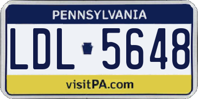 PA license plate LDL5648