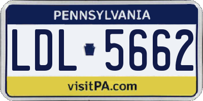 PA license plate LDL5662