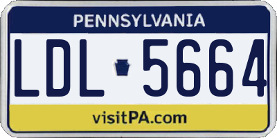 PA license plate LDL5664