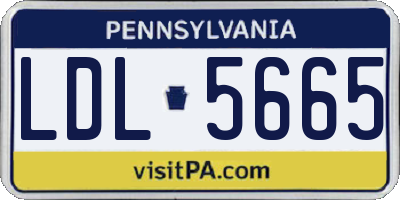 PA license plate LDL5665