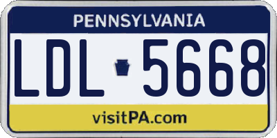 PA license plate LDL5668