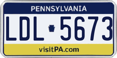 PA license plate LDL5673