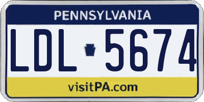 PA license plate LDL5674
