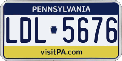PA license plate LDL5676