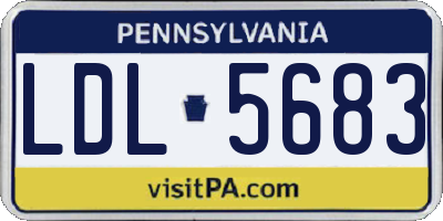 PA license plate LDL5683