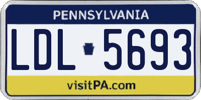 PA license plate LDL5693