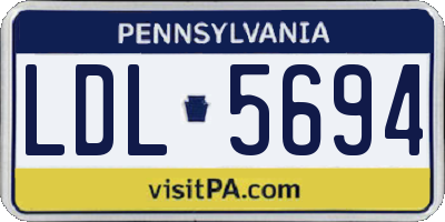PA license plate LDL5694