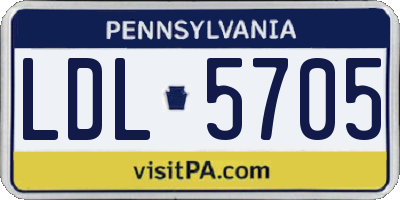 PA license plate LDL5705