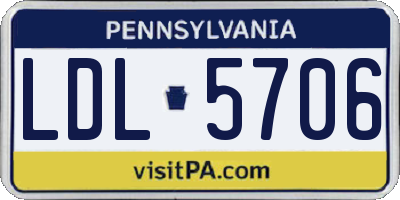 PA license plate LDL5706