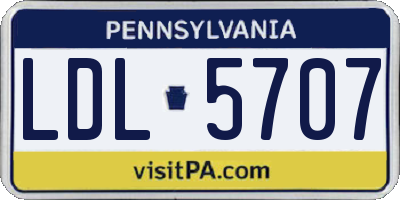 PA license plate LDL5707