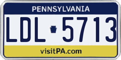 PA license plate LDL5713