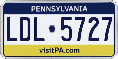 PA license plate LDL5727