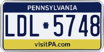 PA license plate LDL5748