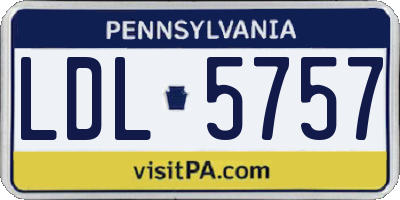 PA license plate LDL5757