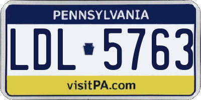 PA license plate LDL5763