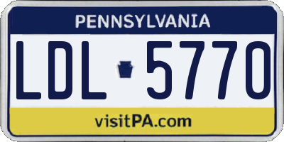PA license plate LDL5770