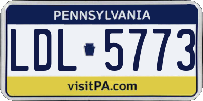 PA license plate LDL5773