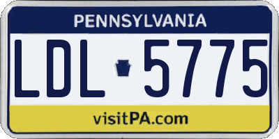 PA license plate LDL5775