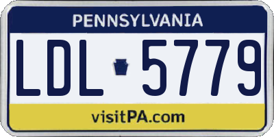 PA license plate LDL5779