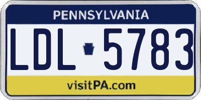 PA license plate LDL5783