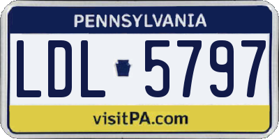 PA license plate LDL5797