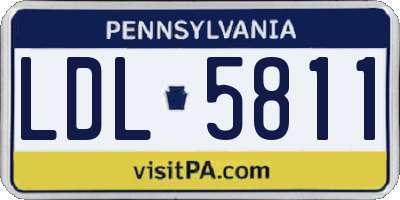 PA license plate LDL5811