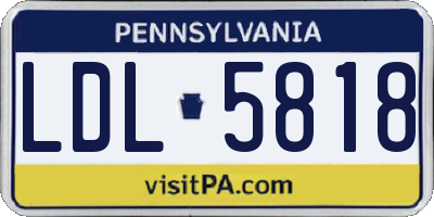 PA license plate LDL5818