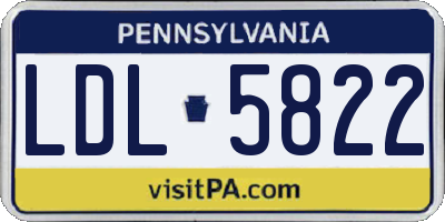 PA license plate LDL5822